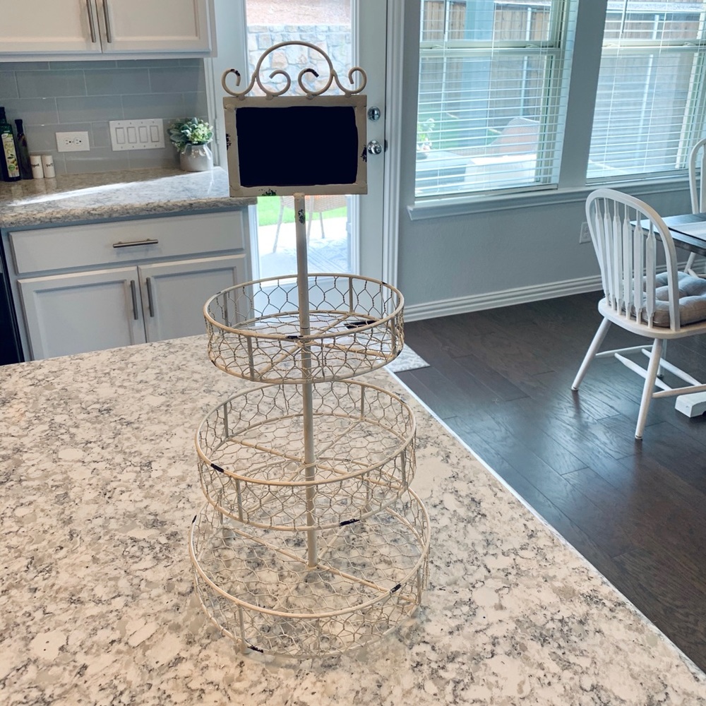 Farmhouse White Three Tiered Tray